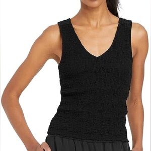 A NEW DAY Textured Tank Top Deep V-neckline Front and Back Size Large
